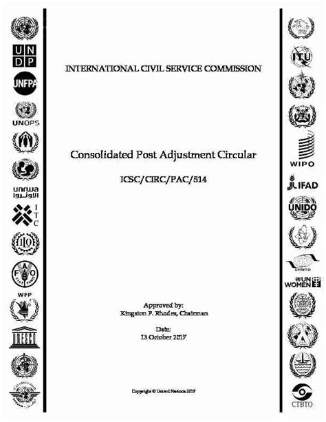 Consolidated Post Adjustment Circular - United Nations