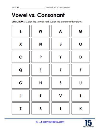 ConsonantandVowelRecognitionWorksheet Worksheets Free