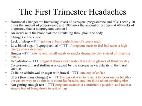 Constant headache in first trimester