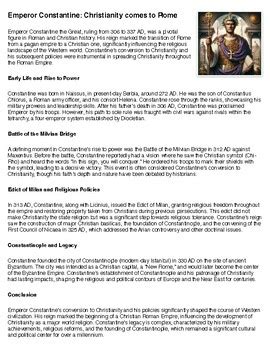 Constantine the great biography summary page