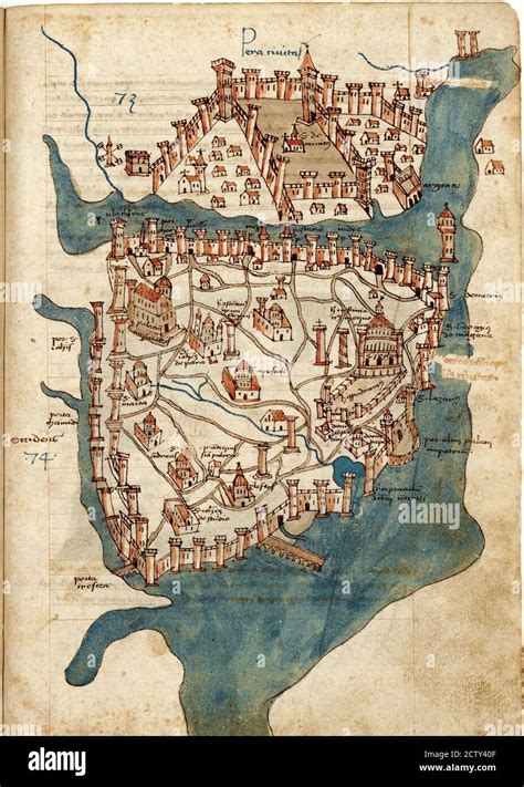 Constantinople map hi-res stock photography and …