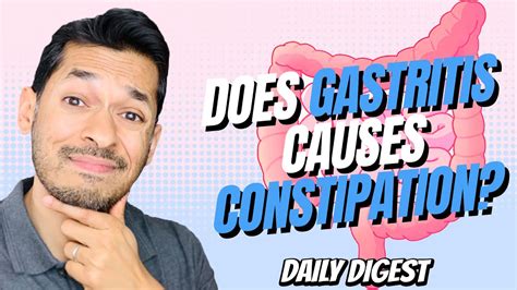Constipation and gastritis. Many factors can cause constipation. Common causes of constipation are dehydration, a lack of physical activity, and a poor diet — for example, not eating enough fiber. Stress can also lead to ... 