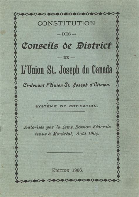 Constitution et règlements de l'union saint joseph de montréal. - Fotografia inteligente con lightroom 5 photoclub.