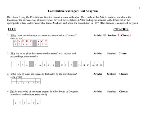 Constitution scavenger hunt anagram answers key. - Routines and transitions a guide for early childhood professionals.