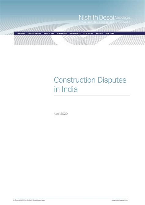 Construction Disputes in India - Nishith Desai