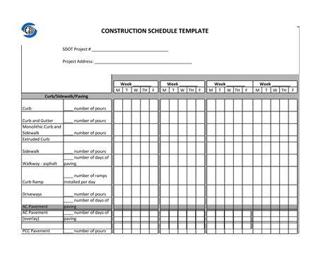 Construction Draw Schedule Template Exce