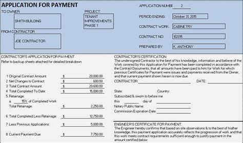 Construction Progress Payment Template Excel
