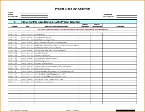 Construction Punch List Template Word