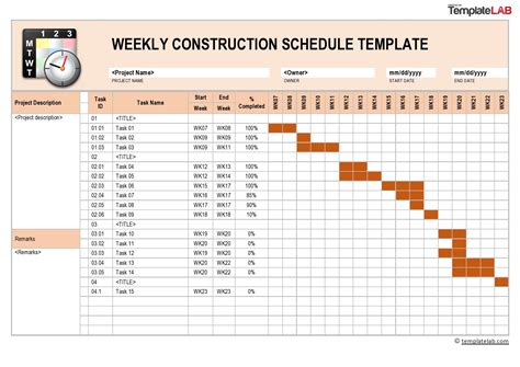 Construction Schedule Template Free