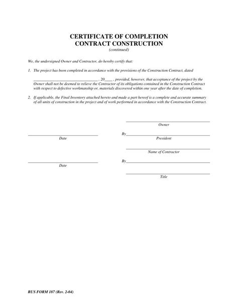 Construction Work Completion Certificate PDF Form FormsPal