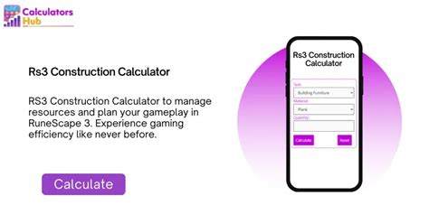 Construction calculator rs3. Level Name XP Amount Members---Custom XP: 0---1: Cut Opal: 15: 0: Yes: 1: Crushed Gem (Opal) 3.8: 0: Yes: 1: Ball of Wool: 2.5: 0: No: 1: Form and Fire: Cracked ... 