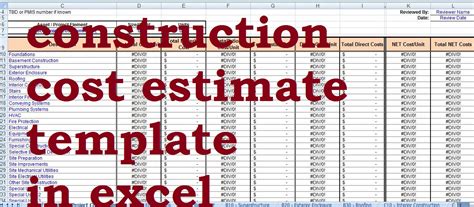 Construction cost estimate template excel Civil engineering program