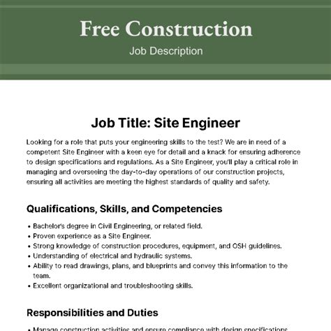 Construction description.  This description must accurately depict the Detailed j...
