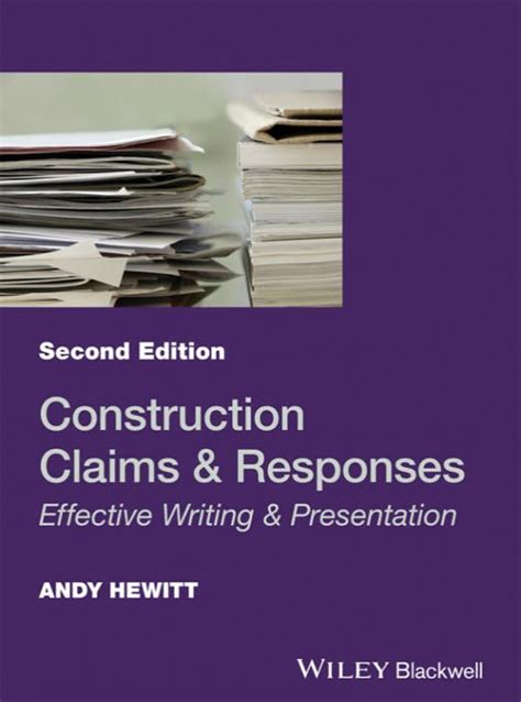 Download Construction Claims And Responses Effective Writing And Presentation By Andy Hewitt