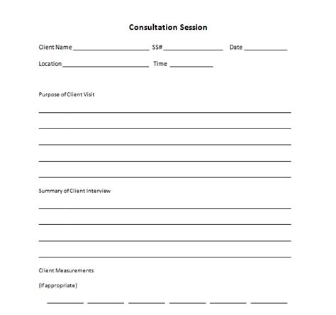 Consultation Session Form