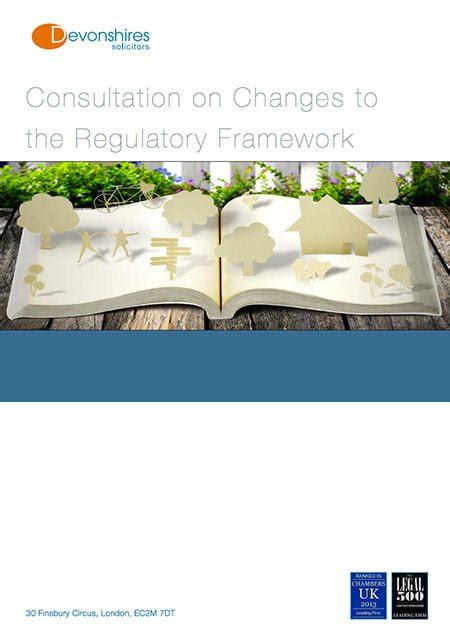 Consultation on changes to regulatory framework for …