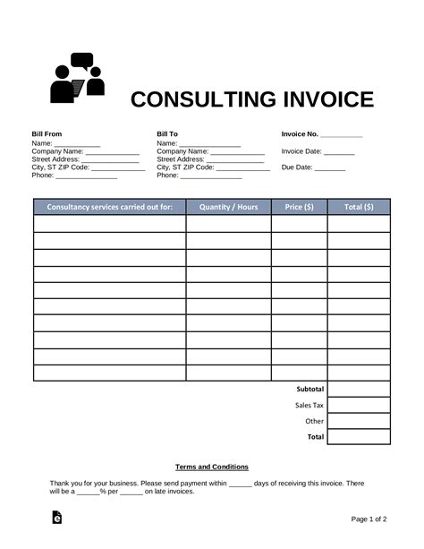 Consulting Invoice Template Download
