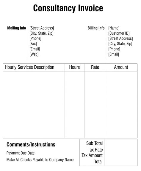 Consulting Invoicing Form