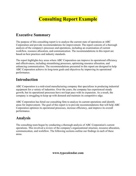 Consulting Report Templates