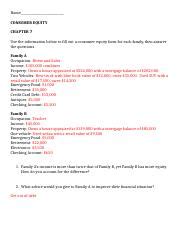 Consumer Equity Chapter 7 Student Activity Sheet