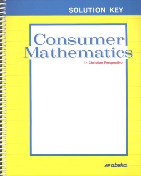 Consumer mathematics teachers manual and solution key. - B5 a4 automatisch auf manuell tauschen.