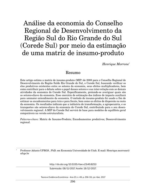 Contabilidade social e economia regional: análise de insumo produto. - Mémoires de mathématique et de physique.