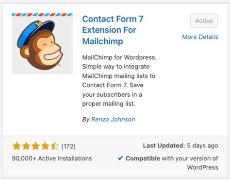 Contact Form 7 MailChimp Extension