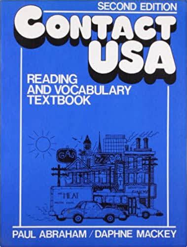 Contact usa reading and vocabulary textbook. - User manual to f 160 cell phone.