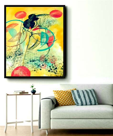 Contemporary Abstract Figurative Custom Framed India Ink …