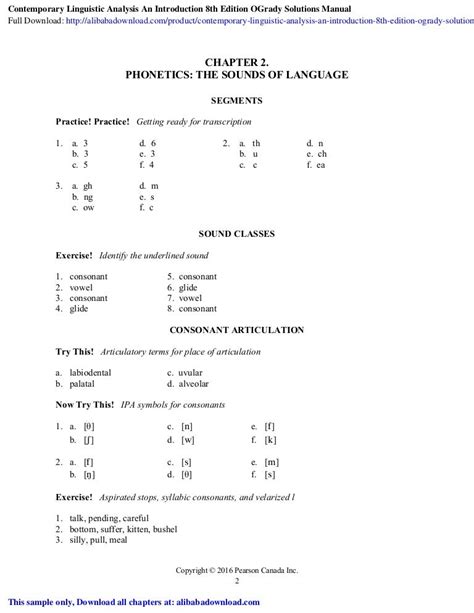 Contemporary Linguistics Analysis Answer Key Pdf