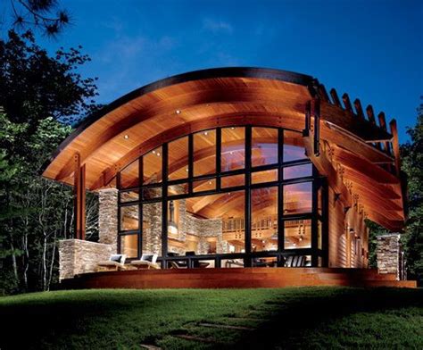 Contemporary Mountain Homes Curved Roofs