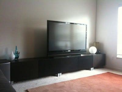 Contemporary concealed entertainment center - IKEA Hackers