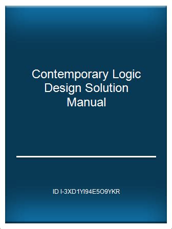 Contemporary logic design 2nd edition solution manual. - Studien zur geschichte der wu-liang-ha im 15. jh..
