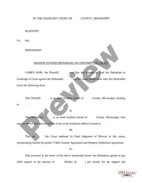 Contempt Of Court Form US Legal Forms