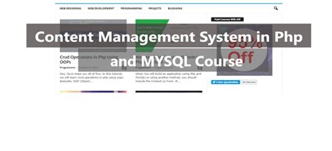 Content Management System Using Php And Mysql Course Training Or Development Class