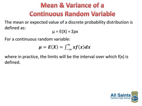 Content Mean And Variance Of A Continuous Random Variable