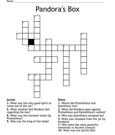 Pandora's box? Today's crossword puzzle clue is a quick one: Pandora's box?. We will try to find the right answer to this particular crossword clue. Here are the possible solutions for "Pandora's box?" clue. It was last seen in American quick crossword. We have 1 possible answer in our database.. 
