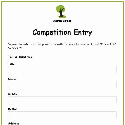 Contest Entry Form Template Template vercel app