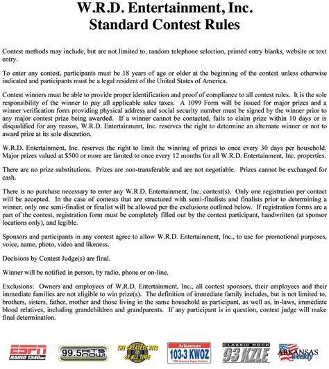 Contest Rules Document Rules for Hosting a Contest Template