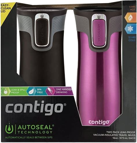 Product Description. Literally keep your cool all day with the Contigo AUTOSEAL Chill Vacuum-Insulated Stainless Steel Water Bottle, 24 oz. Whether you’re running around town or on the treadmill, your water will stay cold up to 28 hours thanks to THERMALOCK vacuum insulation. Press the AUTOSEAL button to drink and release to …. 