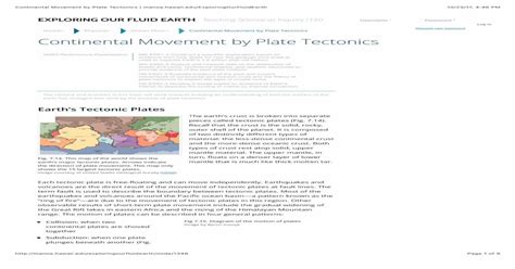 Continental Movement by Plate Tectonics manoa.hawaii.edu