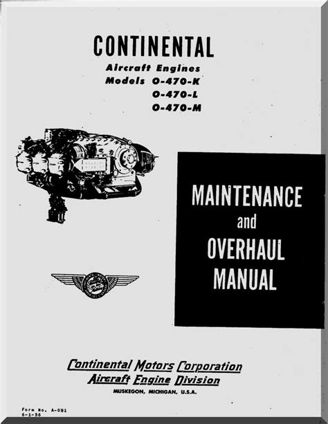 Continental aircraft engine 0 470 overhaul service manual. - Letteratura e società in felipe trigo.