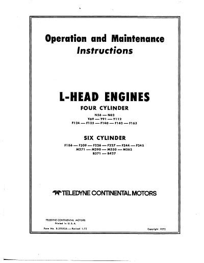 Continental l head 4 cylinder engine manual. - Nueva constitucion y su aplicacion legal.