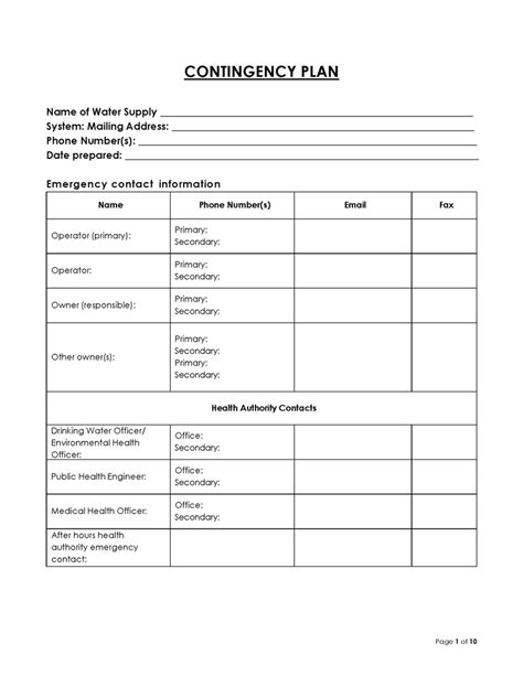 Contingency Plan Templates Ms Word Excel Technical Writing Tools