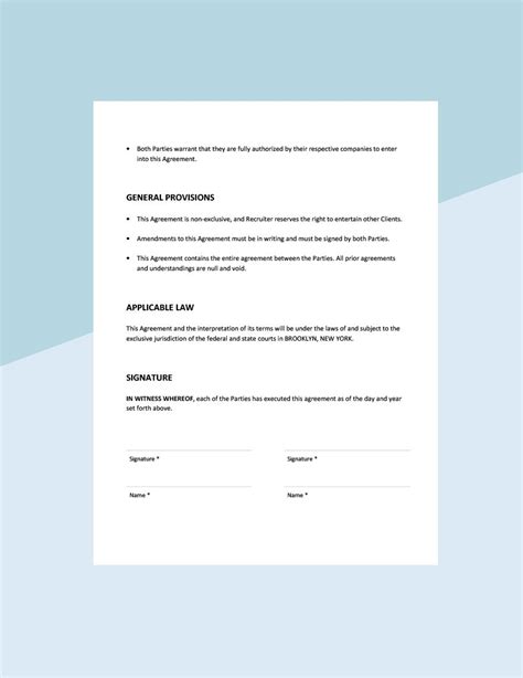 Contingency Recruiting Agreement Template