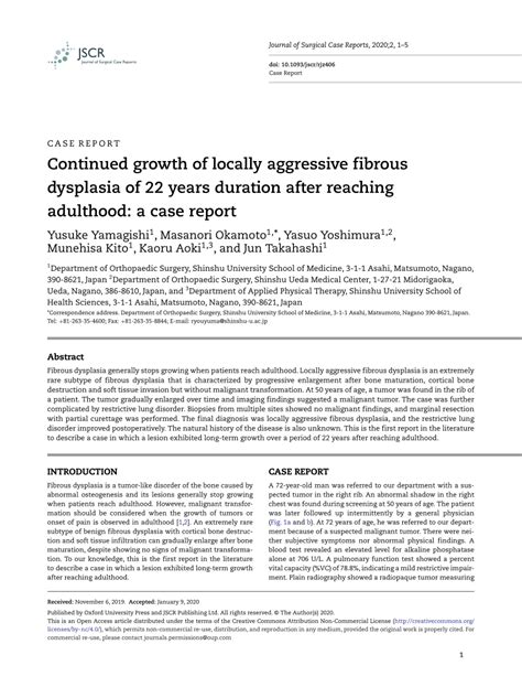 Continued growth of locally aggressive fibrous dysplasia …