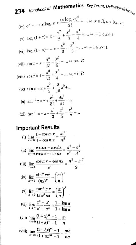 Continuity And Differentiability Formula Sheet