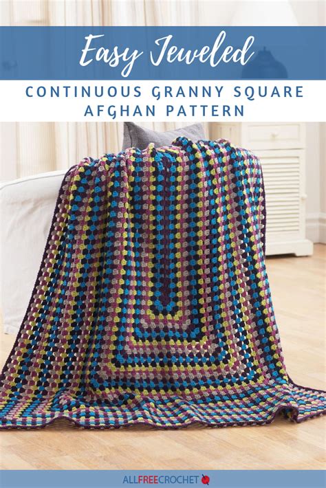 Continuous Granny Square Afghan Pattern