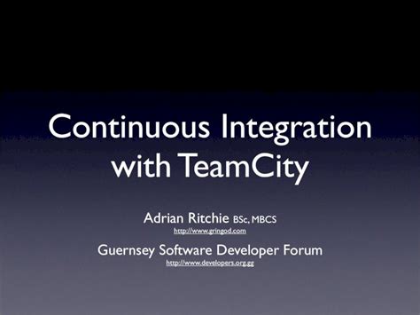 Continuous integration with TeamCity