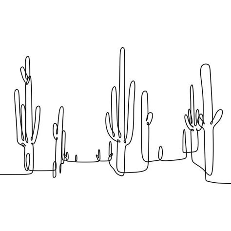 Continuous one line drawing of cactus or cactii succulents. Plant set vector single hand drawn sketch minimalism. Free with trial. Plants line icons. linear set. quality vector line set such as cactus, berries, plant, cactus, flower, nut, plant, tree.. 
